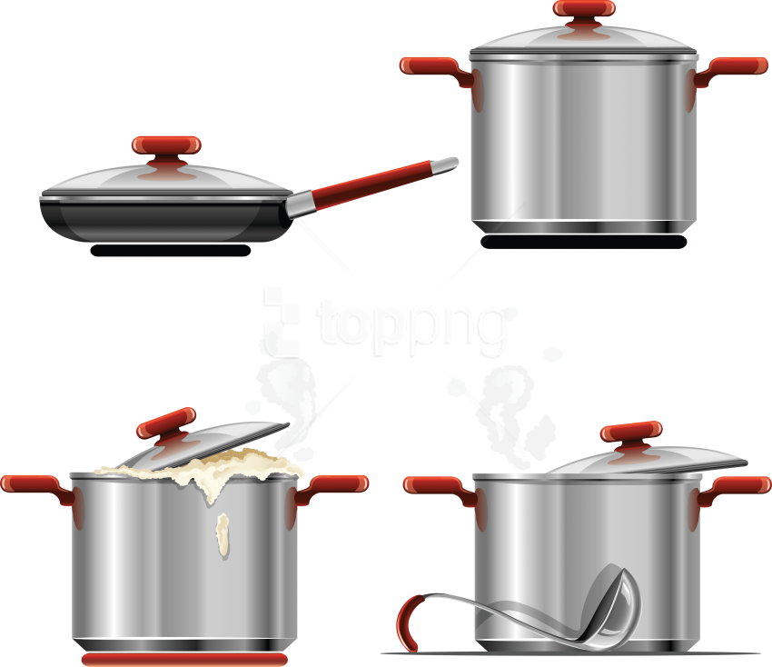 Free Png Download Cooking Pan Png Images Background - Cooking Pot Free Vector (850x734), Png Download