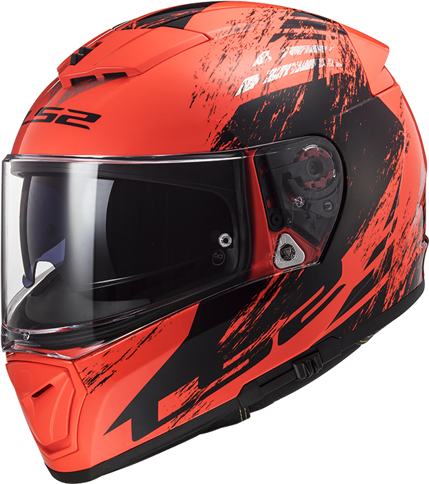 Breaker Swat Fluo Orange Black - Ls2 Helmet Dual Visor Red (700x700), Png Download