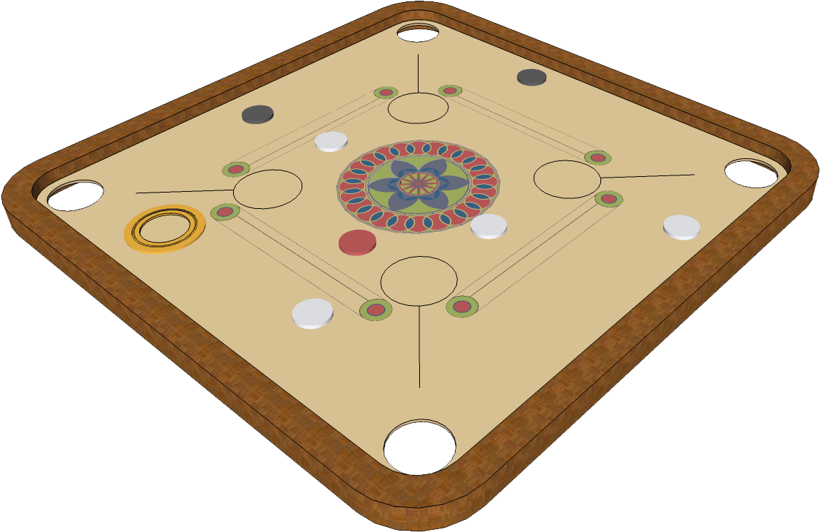Carrom Board Png Photo - Carrom Board Cad Block Free (1300x1194), Png Download