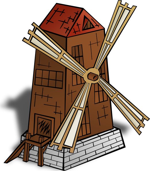 Windmill Clipart Club - Mill Clipart (522x593), Png Download