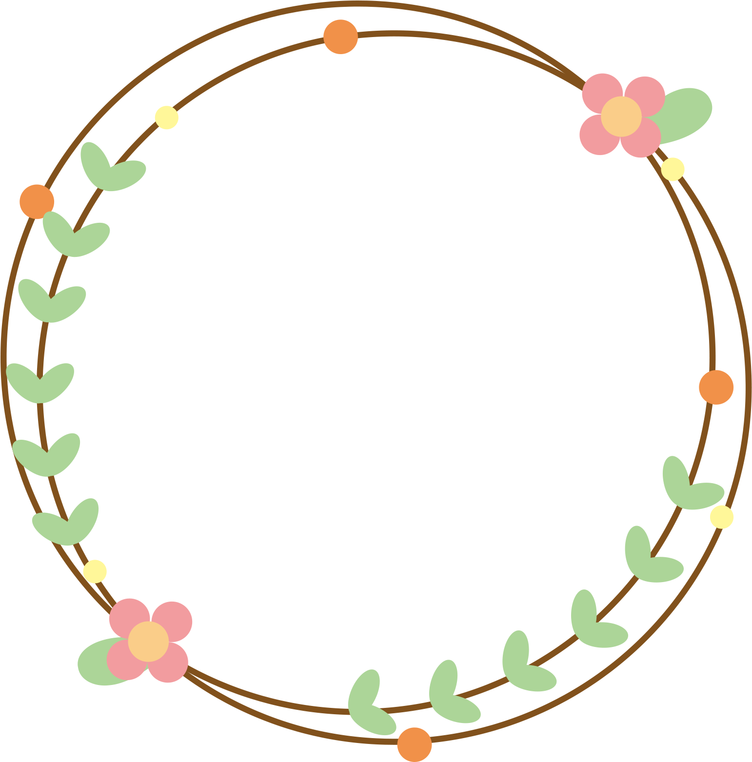 Floral Border Cartoon Cute Fresh Png And Psd - Cartoon (2000x2000), Png Download