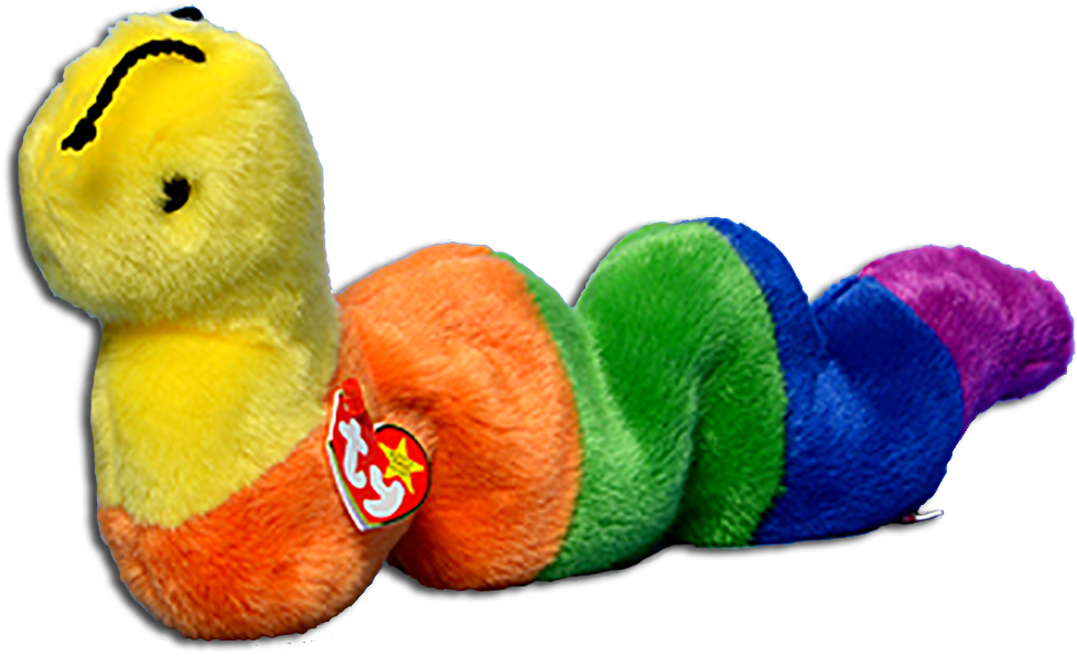 Ty Beanie Buddies Inch The Worm Stuffed Animal - Beanie Baby Worm Transparent (1000x623), Png Download