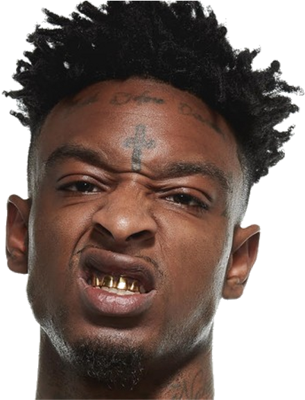 #21savage #gold #teeth #angry - 21 Savage Facial Expression (1024x576), Png Download