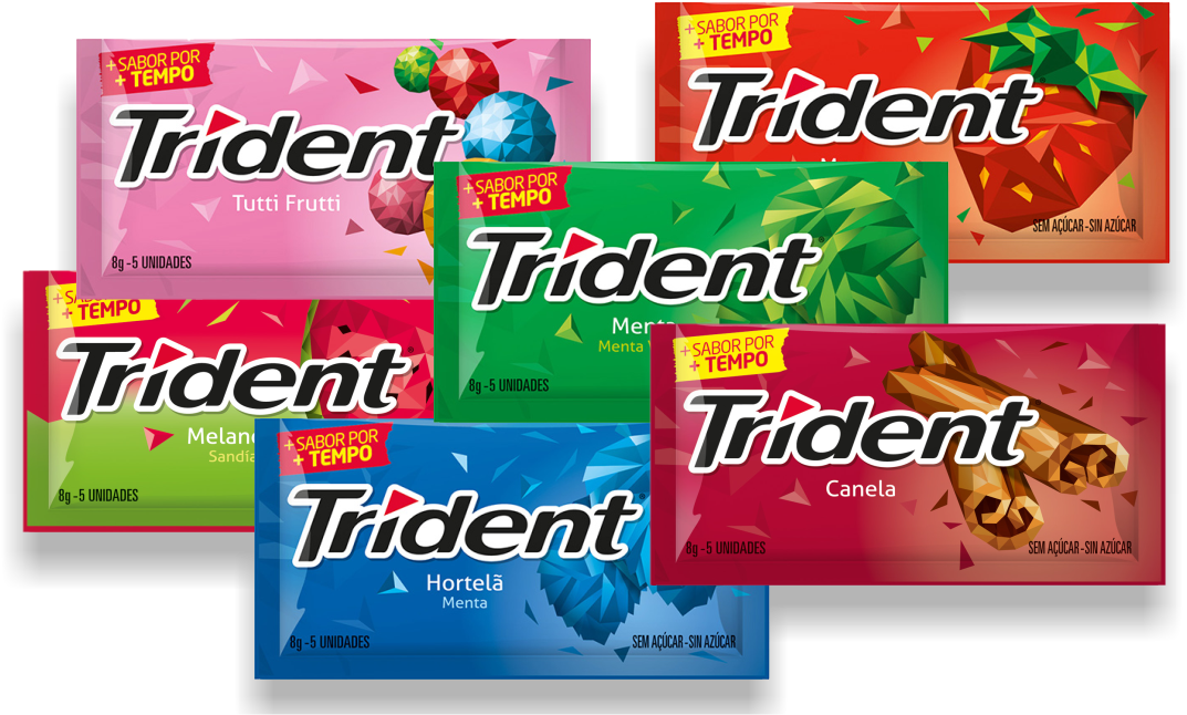 Trident Chiclete Png - Chiclete Tridente Png (1094x655), Png Download