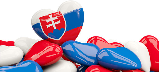 Heart With Border - Slovakia Flag (640x480), Png Download