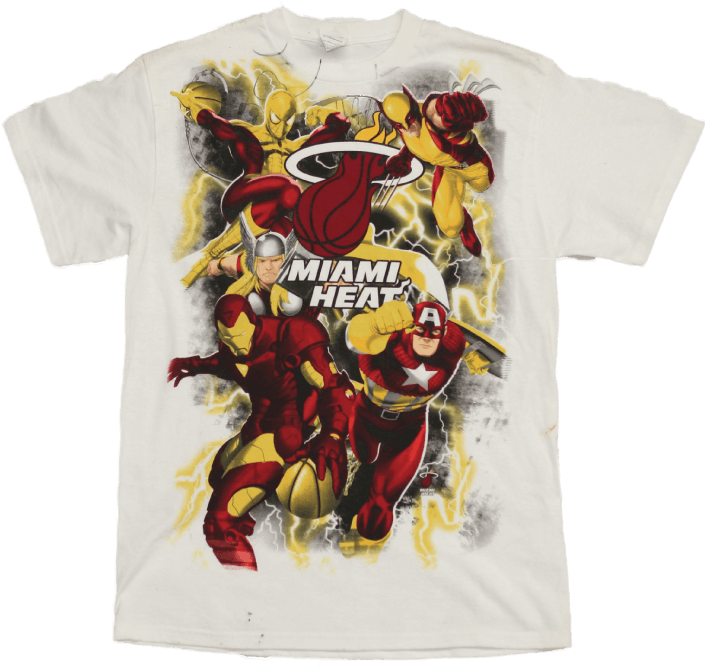 Miami Heat And Marvel Comics T-shirt - Miami Heat (800x800), Png Download