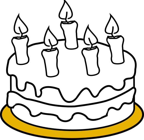 Clipart Transparent Cake Svg Drawing - Cake Coloring Pages For Preschool (600x585), Png Download