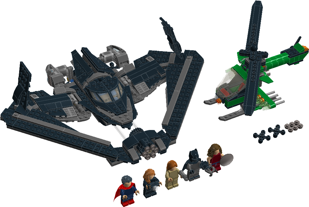 76046 Heroes Of Justice- Sky High Battle - Action Figure (1036x703), Png Download