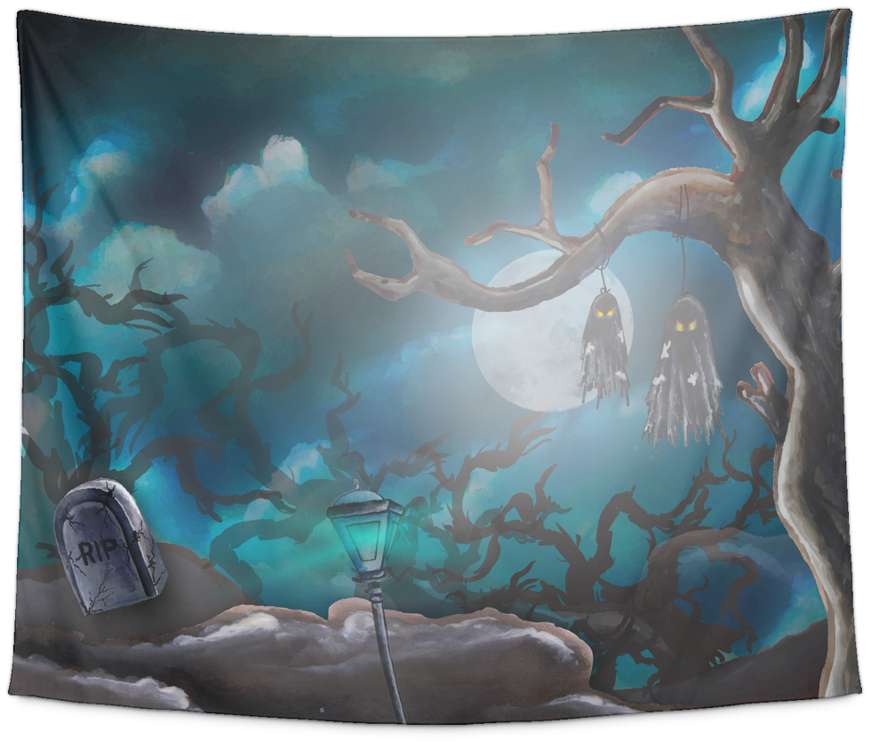 Halloween Ghost Rip Tapestry Tapestries - Cushion (1024x1024), Png Download