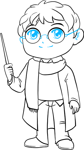 How To Draw Harry Potter - Easy Step By Step Harry Potter (680x678), Png Download