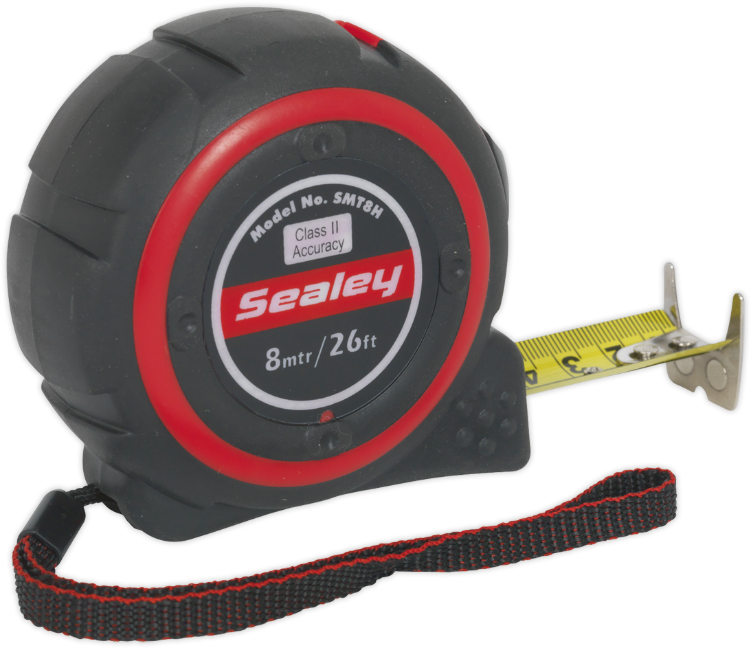 Smt8h Sealey Heavy-duty Measuring Tape 8mtr [measuring] - Tape Measure (1200x1200), Png Download