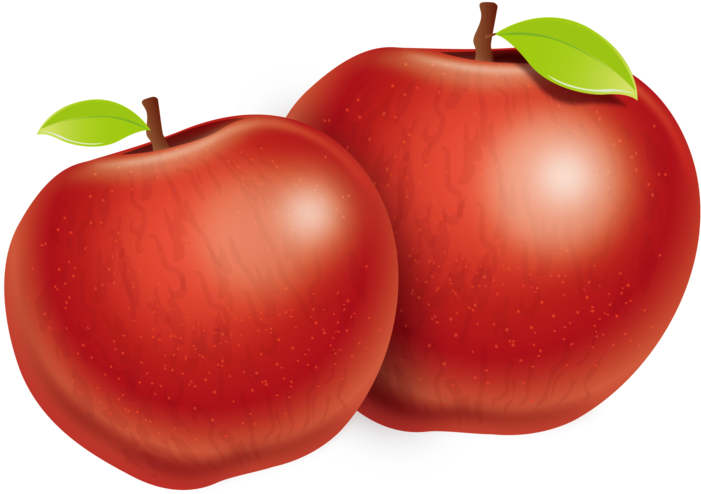 Tomato Apple Plum Two Fuji Vector Apples - Two Apples (800x550), Png Download