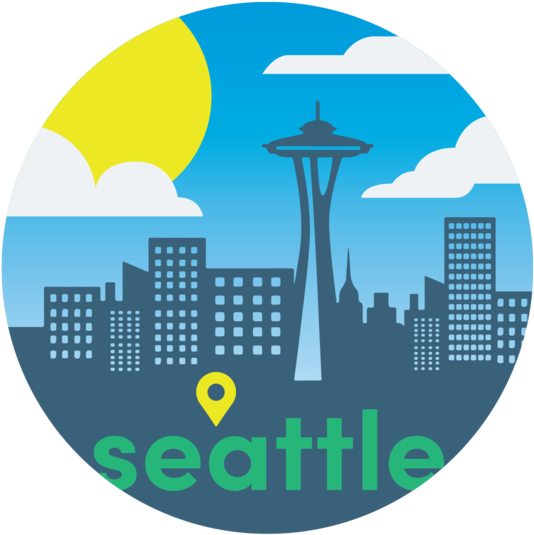 Seattle-illust - Graphic Design (1000x575), Png Download