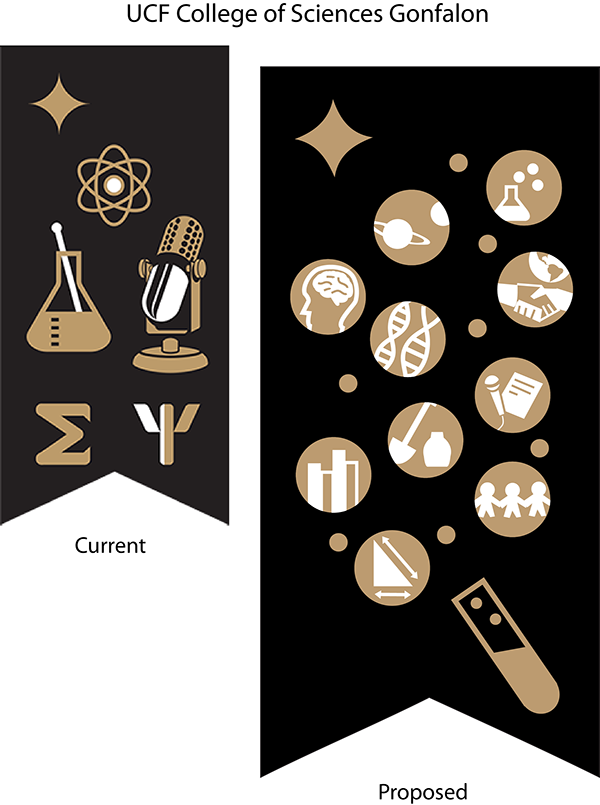 Mockup Of The Gonfalon On Ucf's Website - Illustration (600x805), Png Download