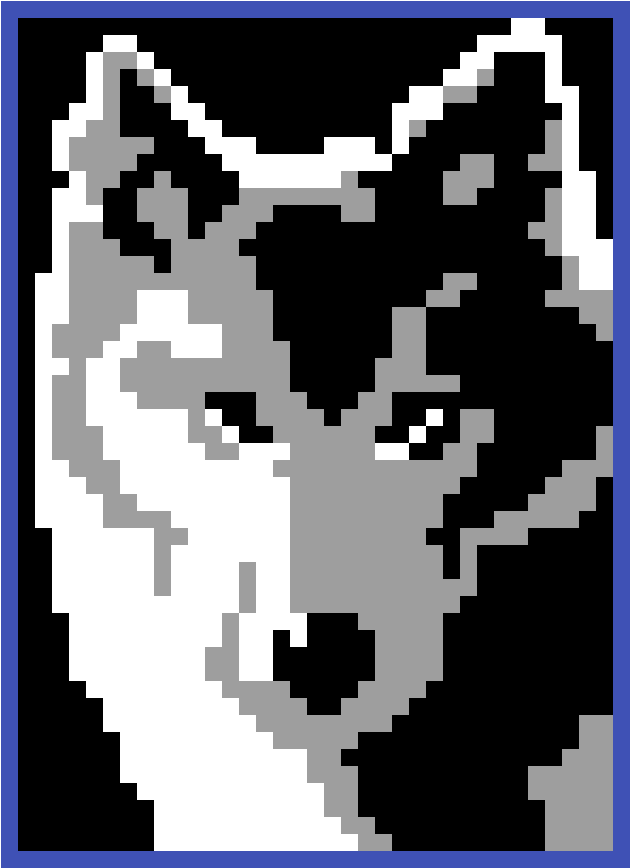 Grey White And Black Wolf - Perler Bead Patterns Wolf (1190x1020), Png Download