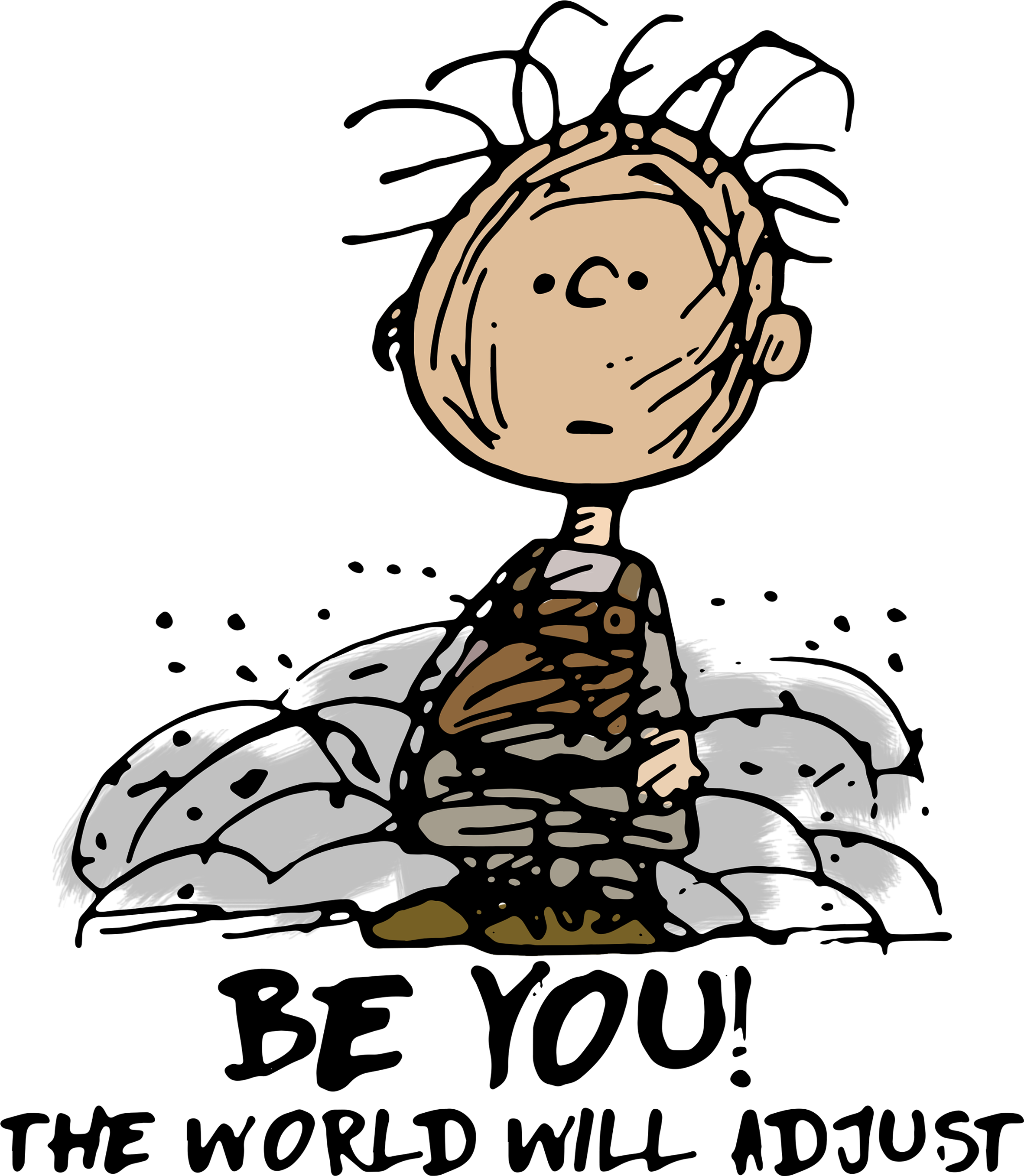 Charlie Brown Be You The World Will Adjust Shirt, Sweater, - Pig Pen Peanuts Characters (2400x3200), Png Download