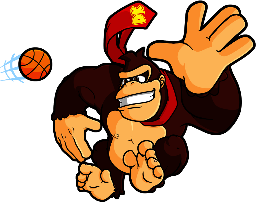 Donkey Kong Playing Basketball - Donkey Kong Art (900x739), Png Download