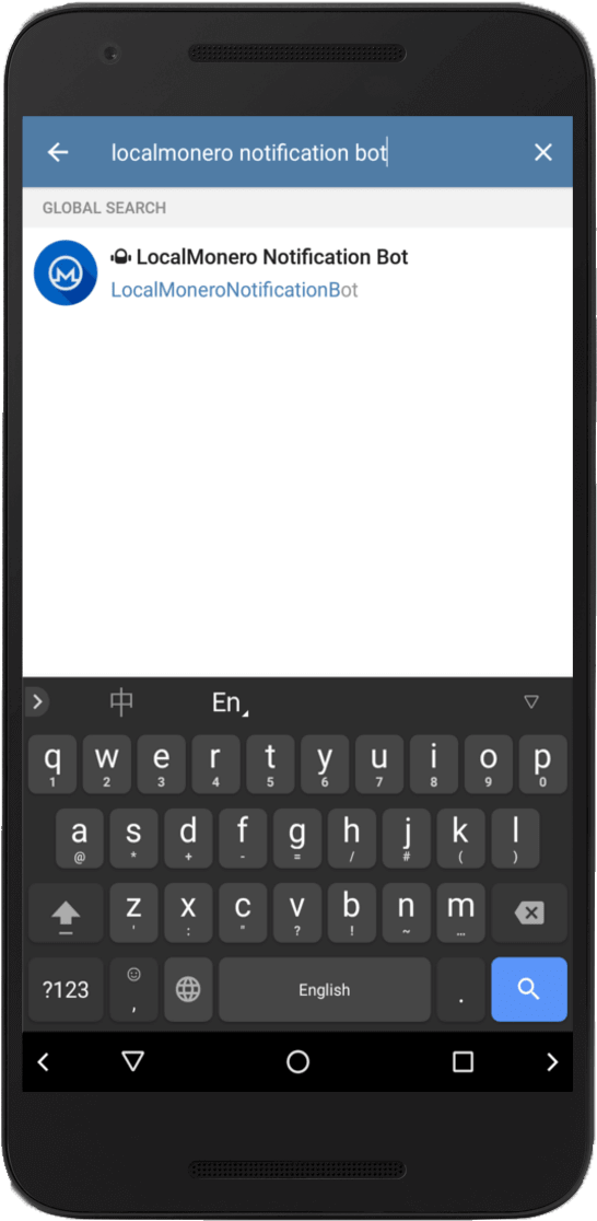 Phone With Telegram App Search For Localmonero Notifiaction - Ridmik Keyboard (579x1148), Png Download
