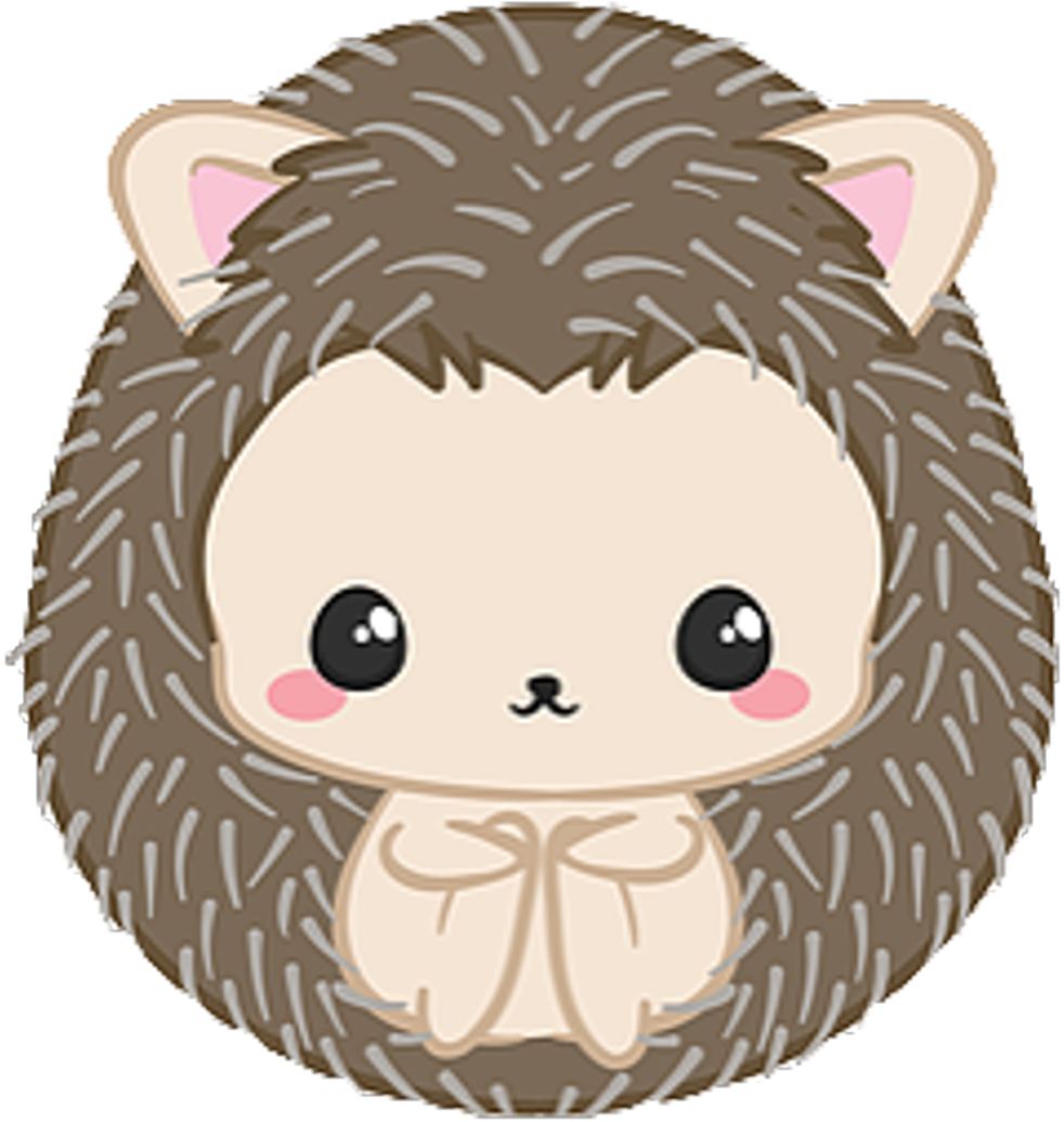 #kawaii #porcupine #hedgehog #spike #forest #freetoedit - Kawaii Hedgehog Png (1024x1147), Png Download