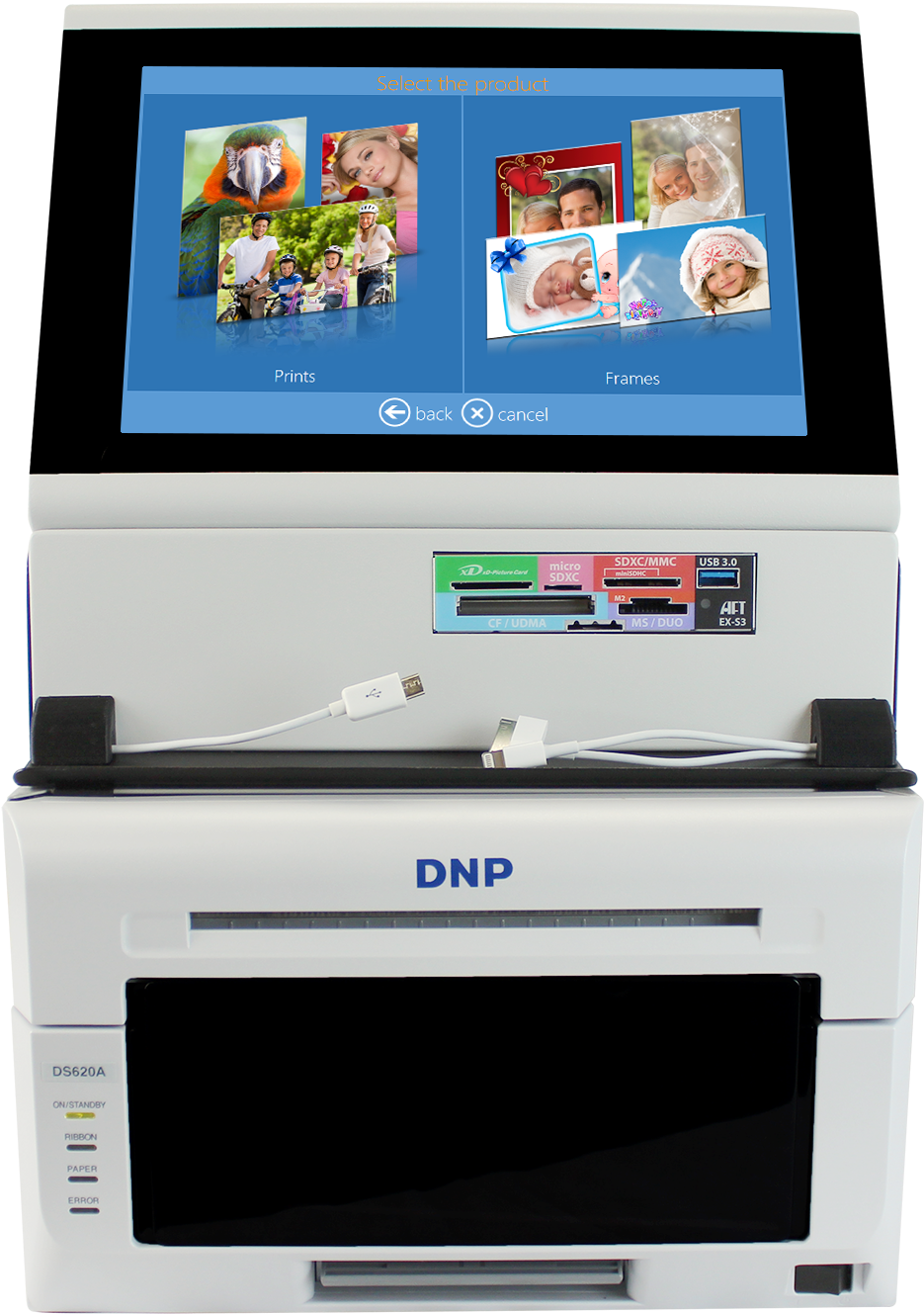 Dnp Snaplab Sl620a Angle View Dnp Snaplab Sl620a Front - Dnp Photo Printer Wifi (1000x1412), Png Download