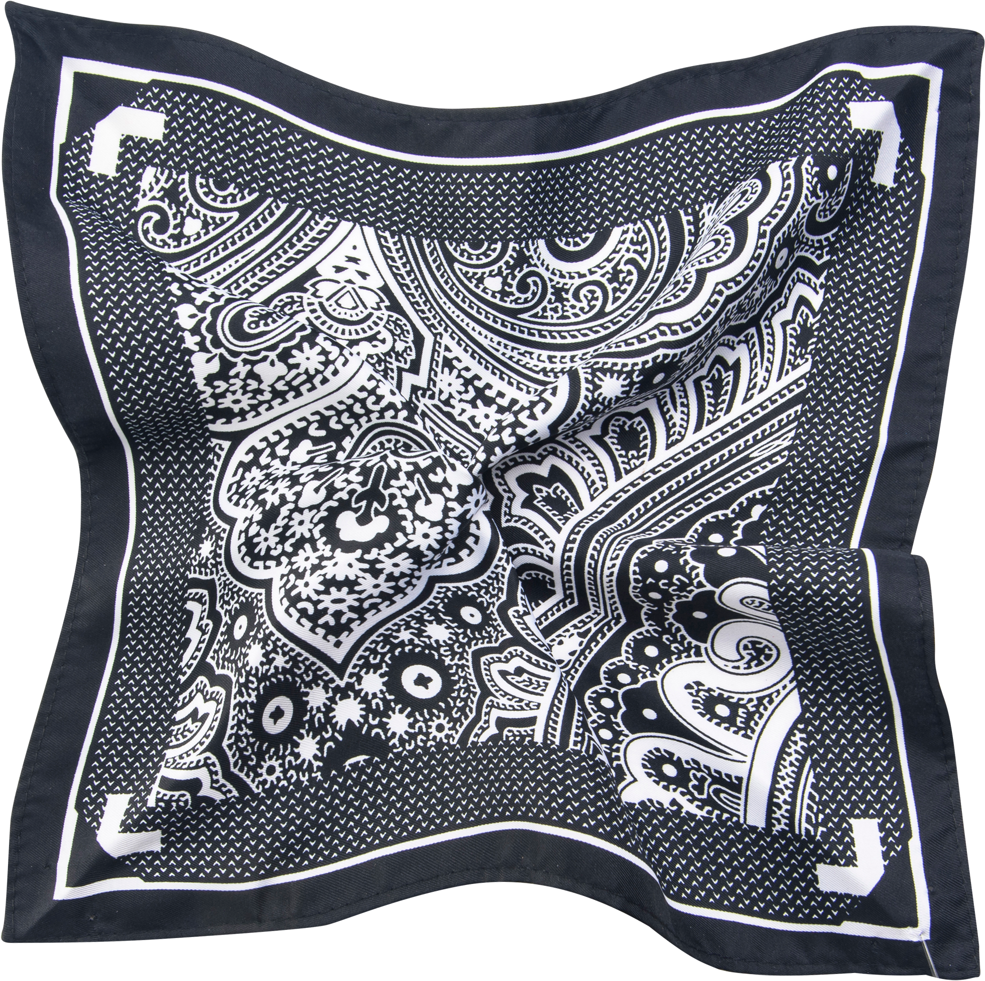 Black Paisley Pocket Square - Stitch (3000x3000), Png Download