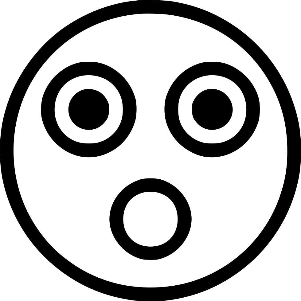Png File - Shocked Emoji Black And White (980x980), Png Download
