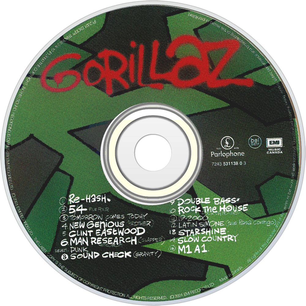 Cdart Artwork - Gorillaz (1000x1000), Png Download