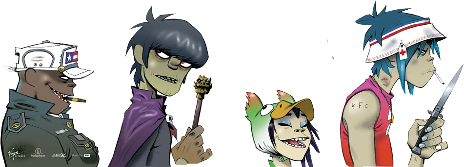 Gorillaz - Gorillaz Band (951x344), Png Download