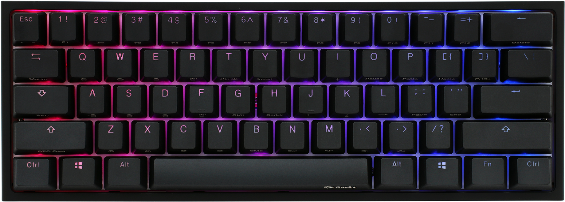 Ducky One 2 Mini Rgb Led 60% Double Shot Pbt Mechanical - Ducky One 2 Mini (2000x803), Png Download