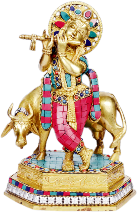 Govinda Turquoise Work - Krishna Ji Ki Murti (600x800), Png Download