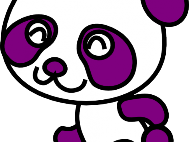 Panda Clipart Purple - Dessin Noir Et Blanc Panda (640x480), Png Download