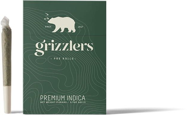 Cannabis Indica - Grizzlers Pre Rolled Joints (800x600), Png Download