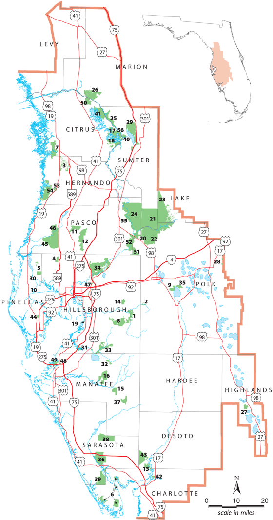 Recreation Areas Map - Swiftmud Map (560x1066), Png Download