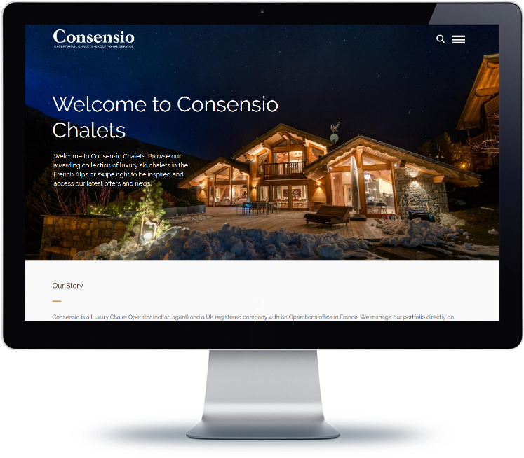 Bernhard Media Consensio Chalets Creative Web Site - Led-backlit Lcd Display (800x800), Png Download