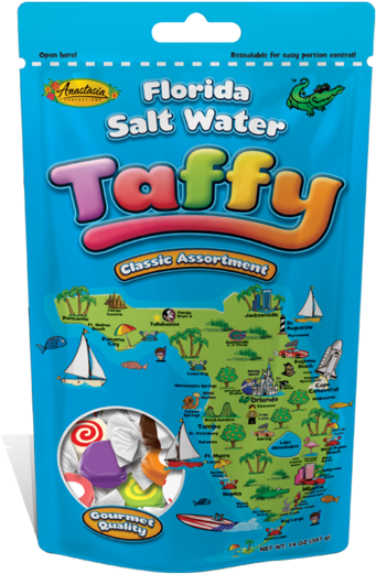 Florida Map Taffy, Assortment Stand-up Pouch 14 Oz - Toy Instrument (1024x547), Png Download