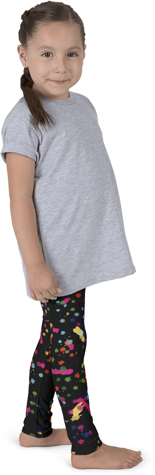 Paintsplatter Blk1 Mockup Right White Original - Paint Splatter Leggings Kids (1000x1000), Png Download
