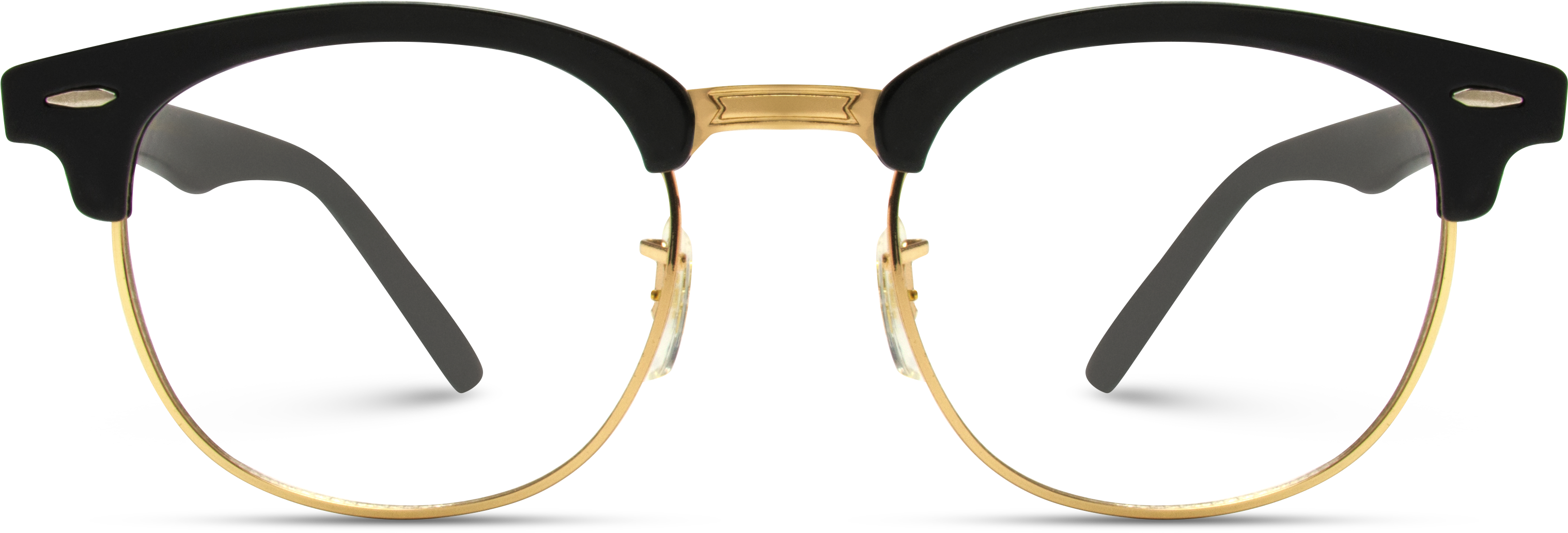 Gray - Gold Rimmed Glasses (3078x3078), Png Download