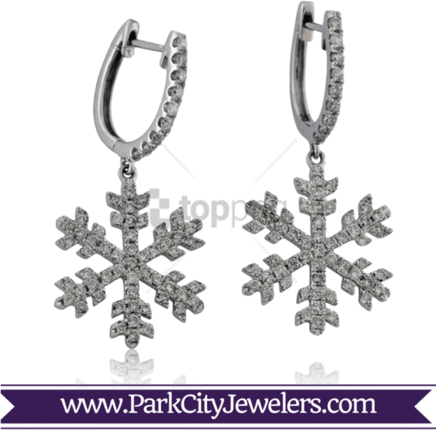 Free Png Pave Diamond Snowflake Dangle Earrings Png - Troqueladora Copo De Nieve (850x839), Png Download