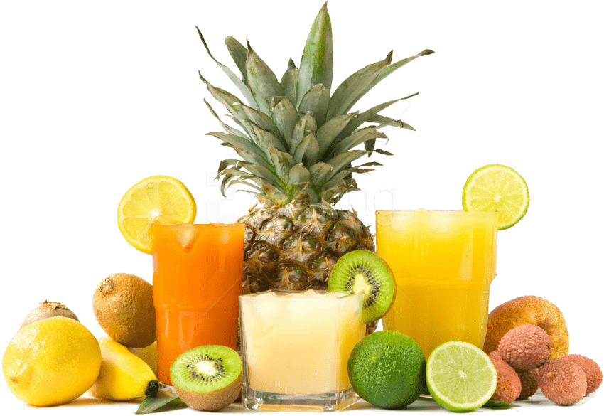 Free Png Juice Png Images Transparent - Fruits And Juices Png (850x585), Png Download