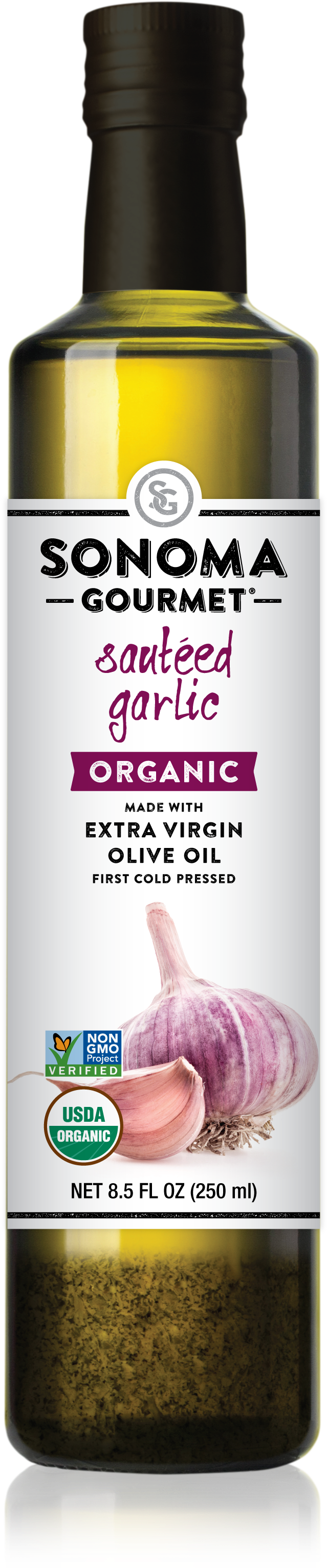 Organic Sauteed Garlic Evoo - Olive Oil (779x3164), Png Download