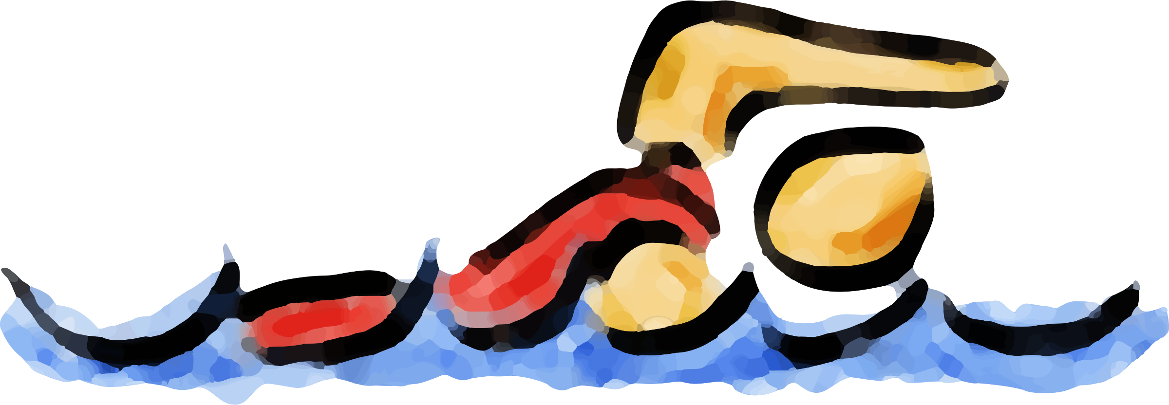 Png Black And White Library Abstract Big Image Png - Swim Clipart (2400x832), Png Download