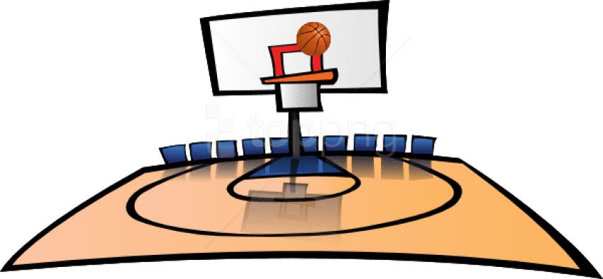 Free Png Download Basketball Courts Png Images Background - Basketball Court Clip Art (850x394), Png Download