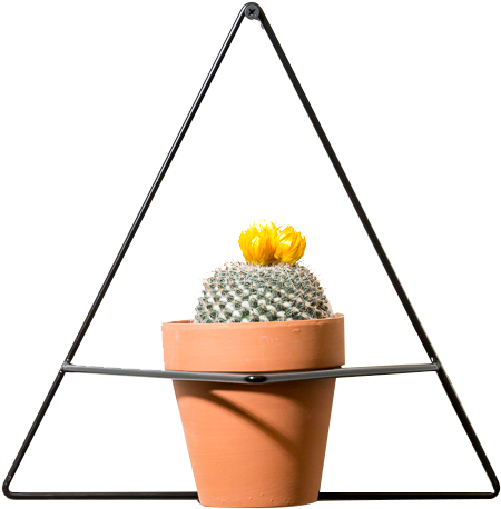 Triangle Wall Planter - Floral Design (933x1400), Png Download