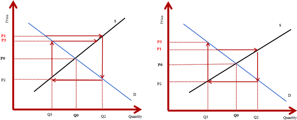 Authors' Interpretation Of Cobweb Model - Diagram (1024x423), Png Download