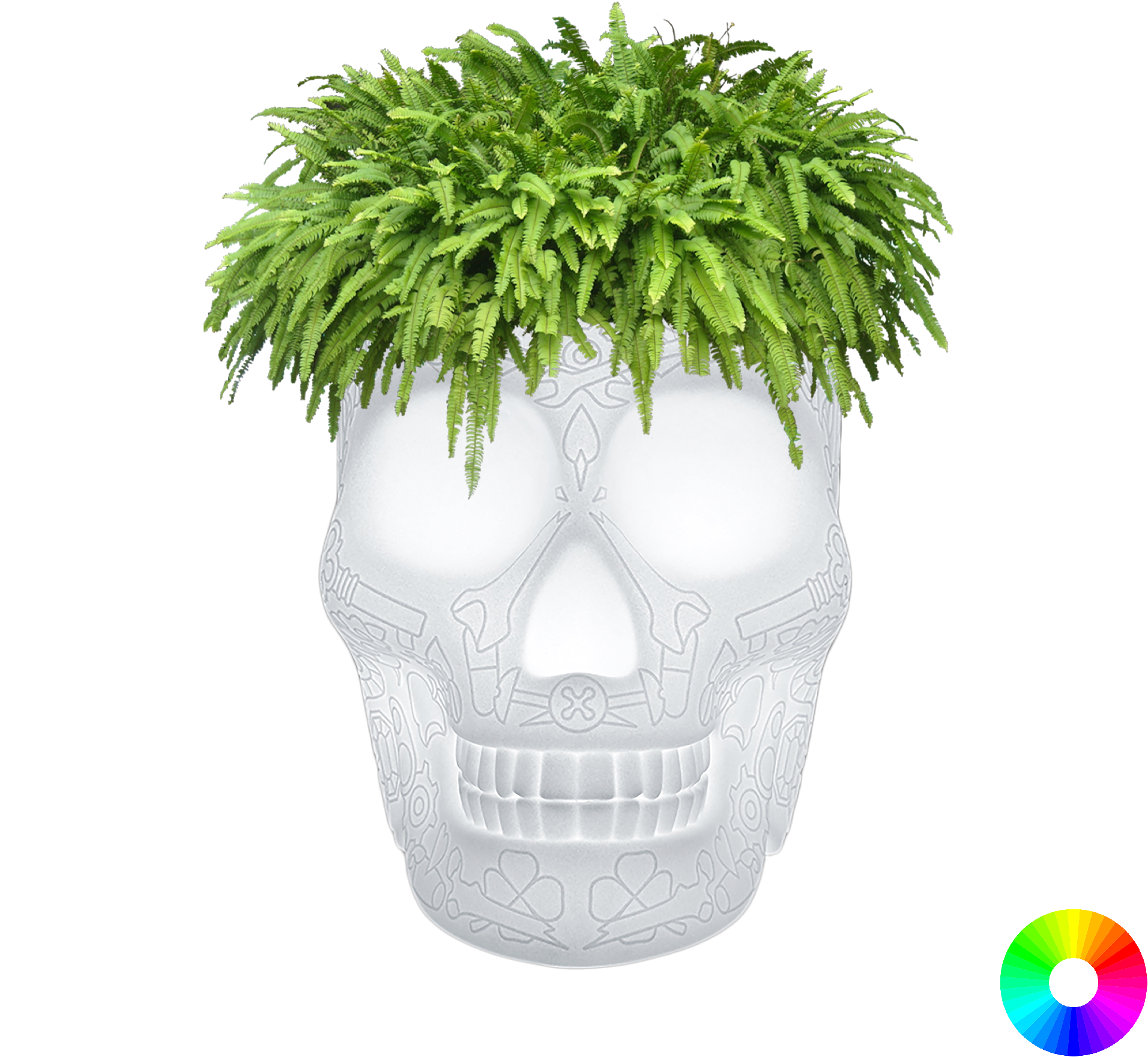 01 Qeeboo Mexico Planter Champagne Cooler Outdoor Led - Skull Planter (2048x2048), Png Download
