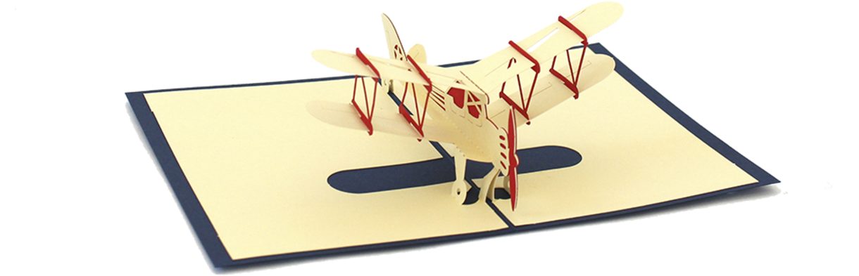 Paper Plane Paper Pop Cards - Propeller-driven Aircraft (1280x653), Png Download