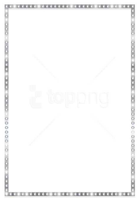 Free Png Download Silver Border Frame With Crystals - Silver Border Transparent Background (480x693), Png Download