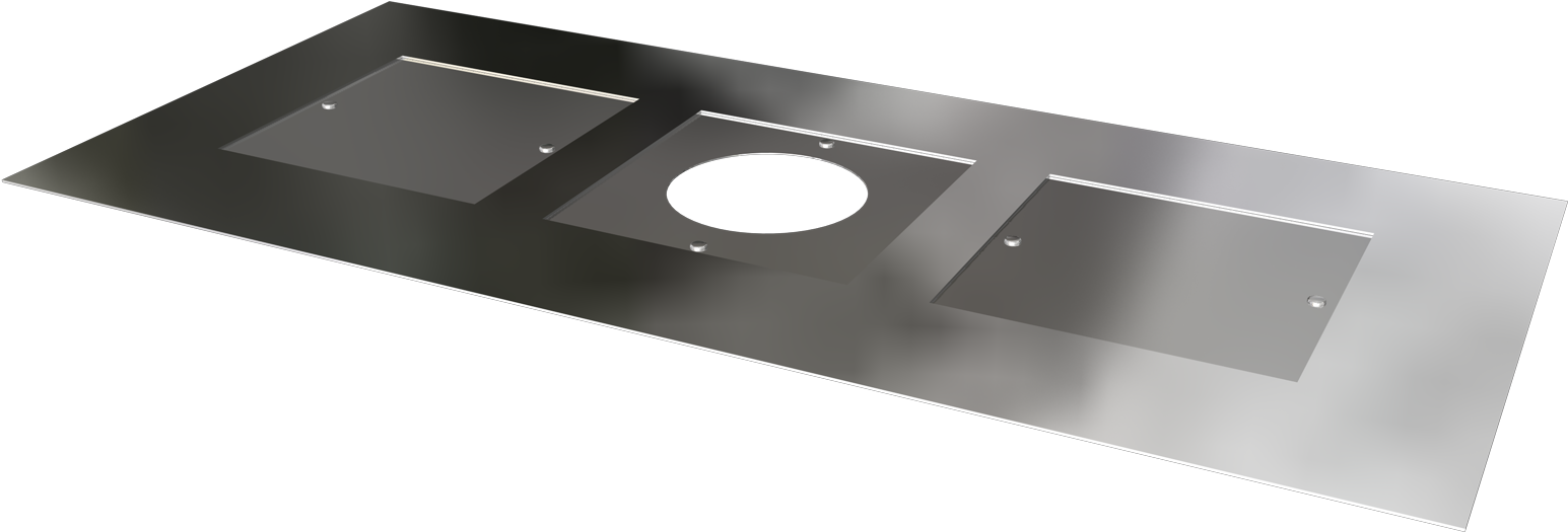 Galvanised Steel Plain Register Plate - Shower Head (1756x772), Png Download