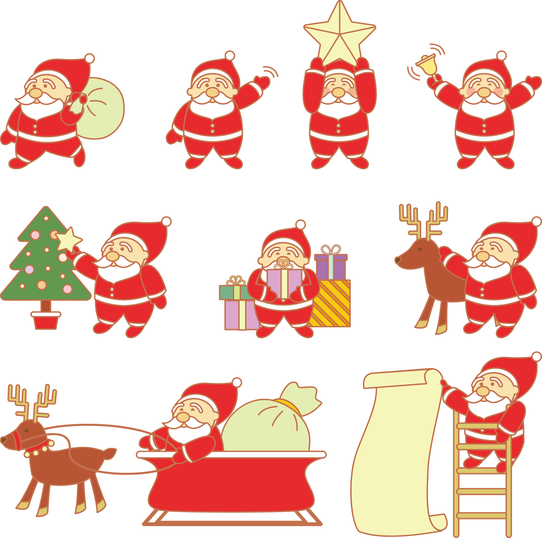 Santa Claus Ornament Clip Art Vector Red (1775x1762), Png Download