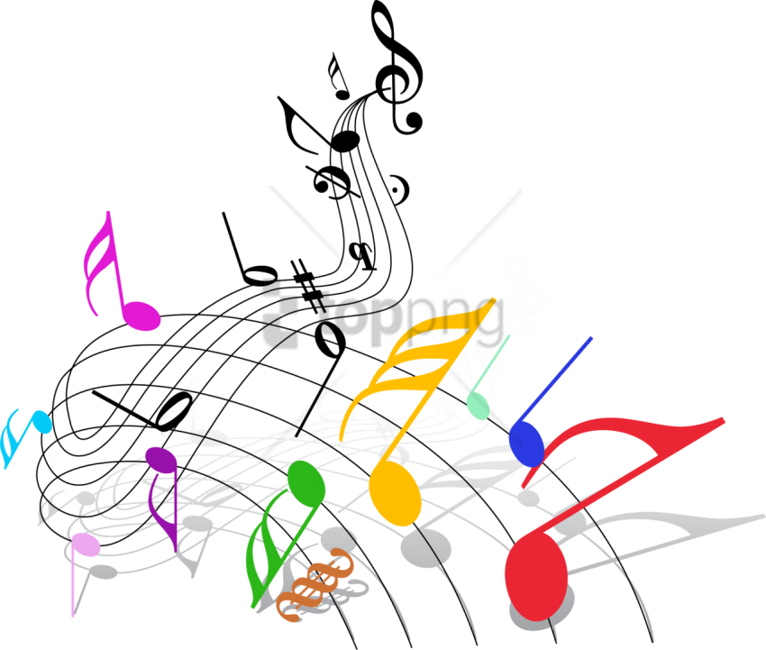 Free Png Notas Musicales De Colores En Png Image With - Colorful Music Notes Png (850x721), Png Download